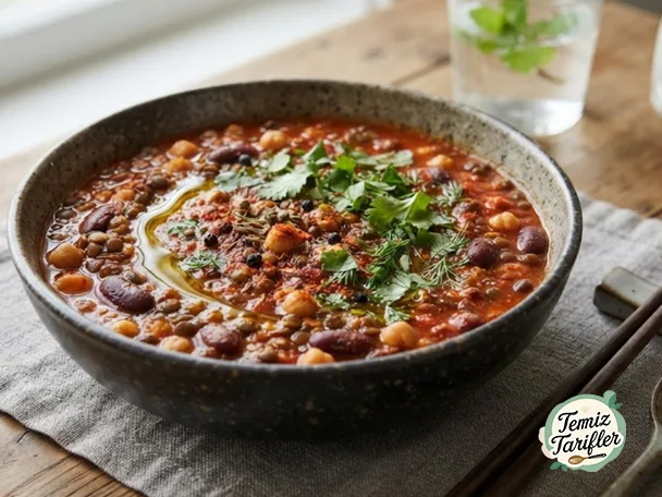 30 Dakikada Baharatlı Mercimek ve Fasulye Yahnisi