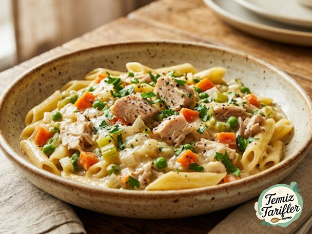 Chicken Pot Pie Pasta in 30 Minutes - Practical and Delicious