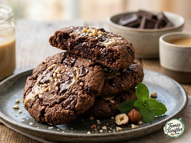Homemade Rich Chocolate Tahini Cookies