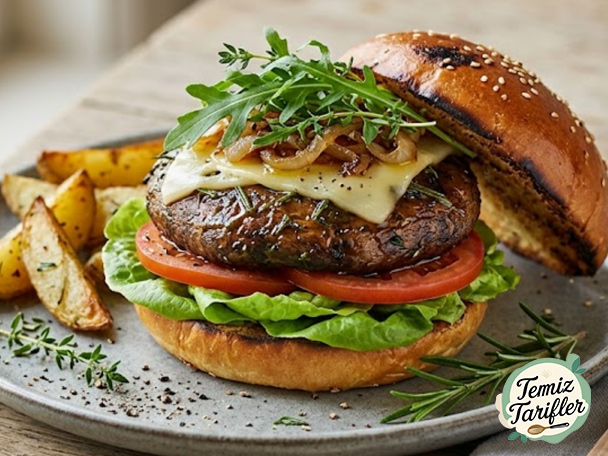 Deliciosa receta de hamburguesa de champiñón Portobello - Fácil de hacer en casa