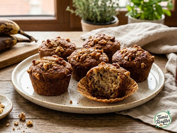 Easy Vegan Banana Walnut Muffins Recipe