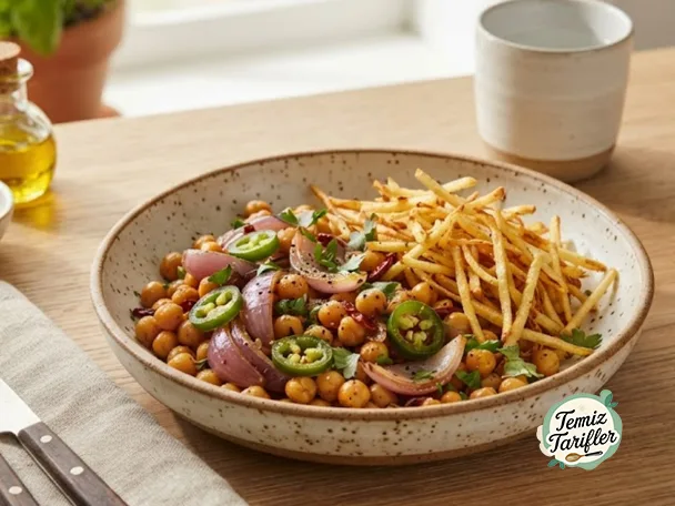 Chili Sarımsak Sirkeli Nohut ve Kıtır Patates Şeritleri Tarifi