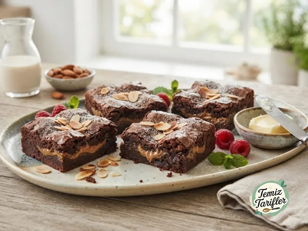 Ev Yapımı Badem Ezmeli Brownie'ler Tarifi