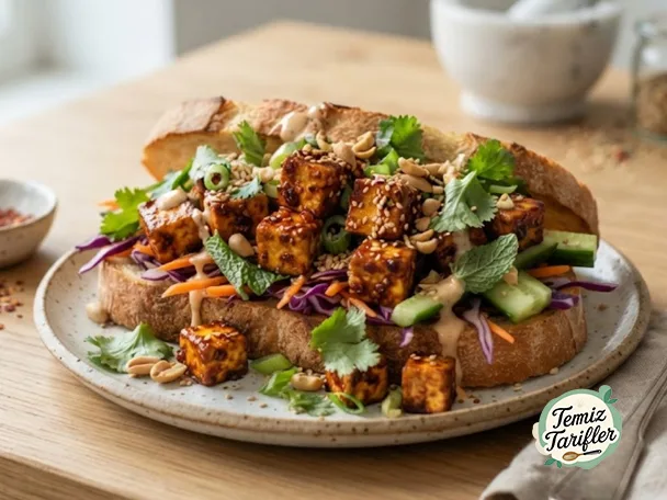 Ev Yapımı Chili Sarımsaklı Tofu Yaz Sandviçi