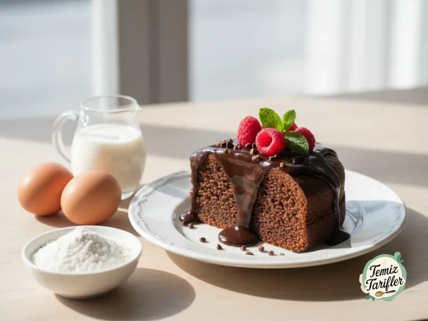 Pastel de cacao sin gluten con salsa de chocolate casera