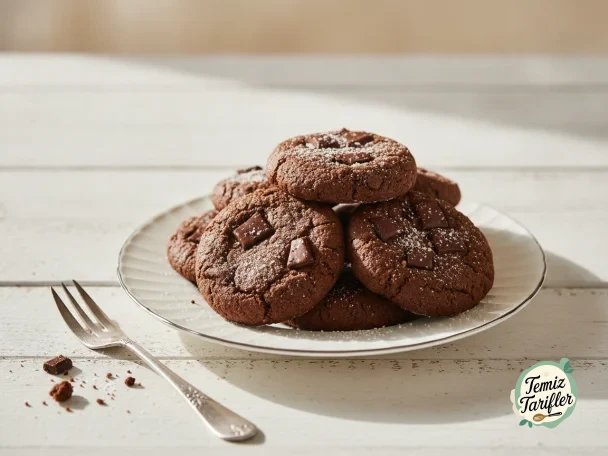 Ev Yapımı Tereyağlı Glutensiz Çikolatalı Un Kurabiyesi