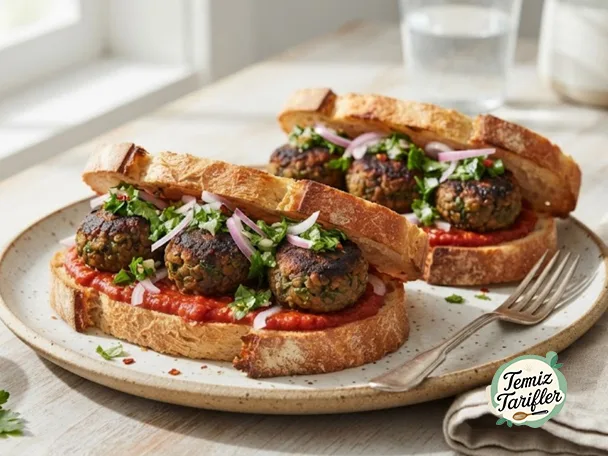 Ev Yapımı Vegan Köfte Sandviçleri