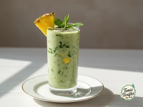 Evde Ananaslı Ispanaklı Smoothie Keyfi