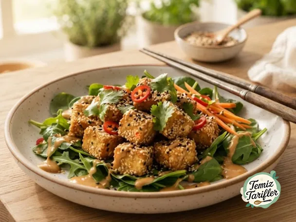 Evde Susamlı Çıtır Tofu Kasesi Tarifi