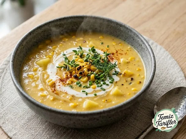 Füme Paprikalı Mısır Çorbası (Glutensiz ve Vegan) | Evde Kolayca Hazırlayın