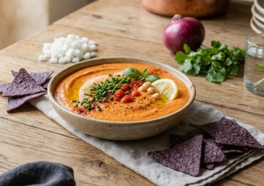 Közlenmiş Kırmızı Biberli Humus - Lezzetin Doruk Noktası