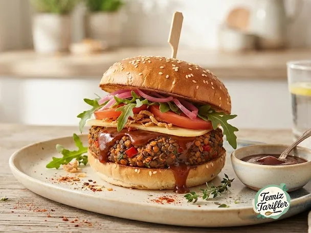 Lezzet Dolu Vegan BBQ Mercimek Burger Tarifi