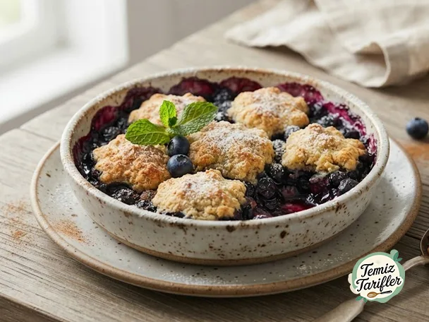 Deliciosa receta de cobbler de arándanos sin gluten
