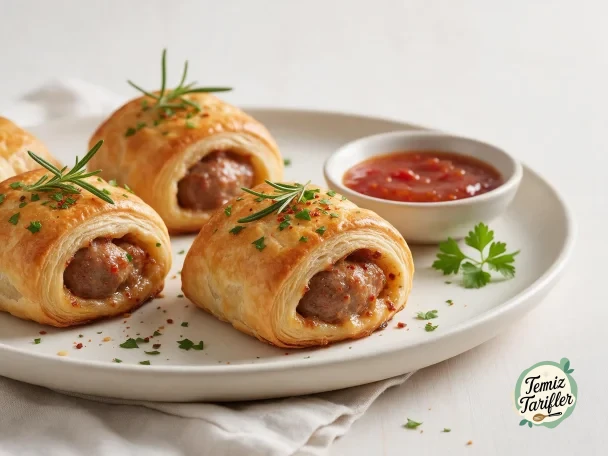 Lezzetli Sosisli Milföy Börek Tarifi