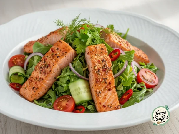 Lezzetli Tatlı Acılı Somon Salatası - Evde Hazırlayın