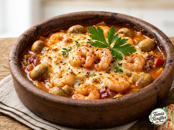 Рецепт легкой запеканки с креветками и грибами дома