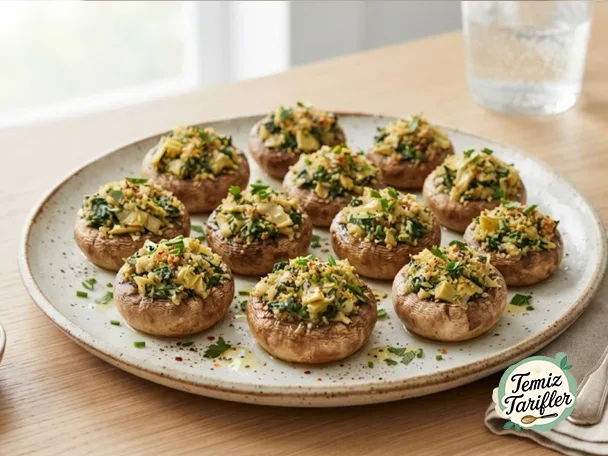 Orijinal Vegan Dolgulu Mantarlar Tarifi - Tam Kıvamında
