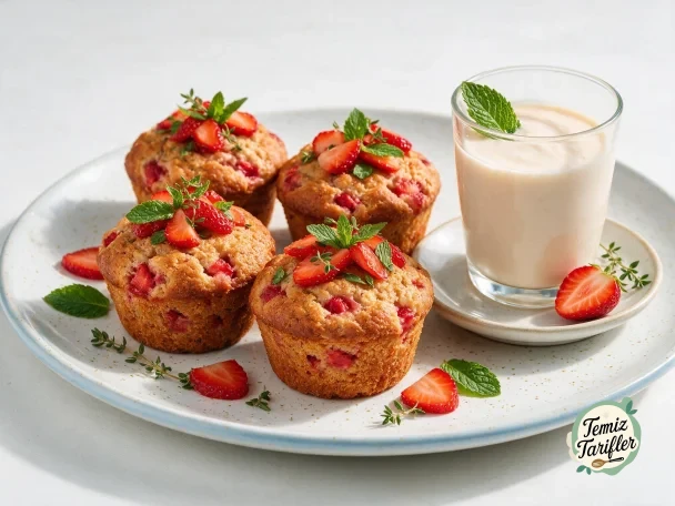 Vegan Çilekli Muffinler - Tatlı Bir Lezzet Kaçamağı