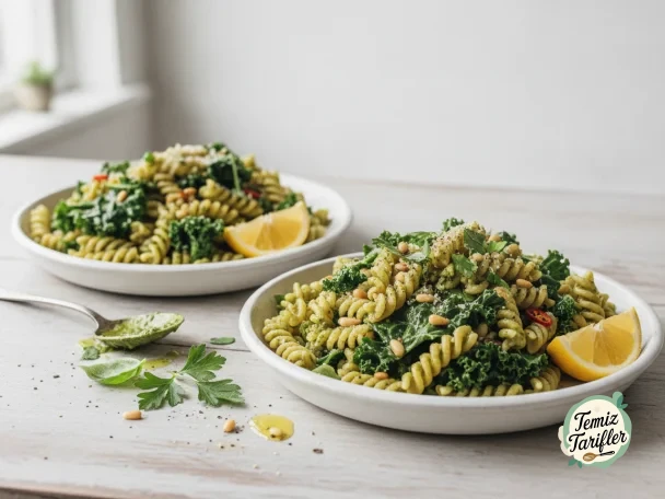 Vegan Kale Pestolu Makarna - Lokanta Usulü Tarif